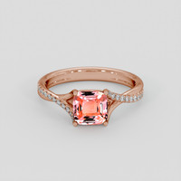 1.63 Ct. Padparadscha Sapphire Ring, 14K Rose Gold 1