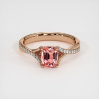 1.60 Ct. Padparadscha Sapphire Ring, 14K Rose Gold 1