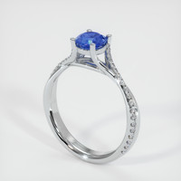 0.77 Ct. Blue Sapphire Ring, 10K White Gold 2