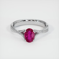 0.97 Ct. Pinkish Red Ruby Ring, 10K White Gold 1