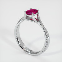 0.97 Ct. Pinkish Red Ruby Ring, 10K White Gold 2