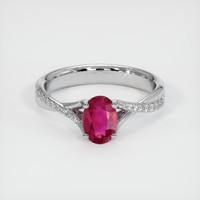 1.02 Ct. Pinkish Red Ruby Ring, 10K White Gold 1