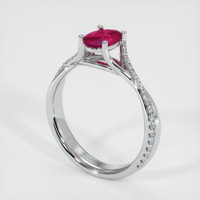 1.02 Ct. Pinkish Red Ruby Ring, 10K White Gold 2