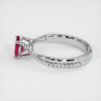 0.85 Ct. Pinkish Red Ruby Ring, 10K White Gold 4