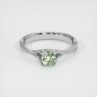 1.57 Ct. Yellowish Green Sapphire Ring, 10K White Gold 1