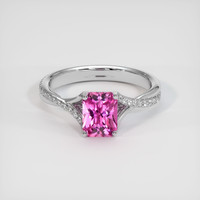 1.32 Ct. Pink Sapphire Ring, 14K White Gold 1