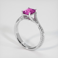 1.32 Ct. Pink Sapphire Ring, 14K White Gold 2