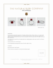 Ruby Ring 3.12 Ct., 14K White Gold Appraisal