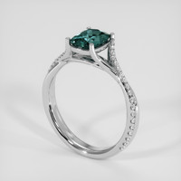 1.36 Ct. Bluish Green Sapphire Ring, 14K White Gold 2