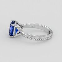 3.15 Ct. Blue Sapphire Ring, 14K White Gold 4