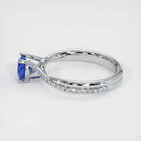 0.77 Ct. Blue Sapphire Ring, 18K White Gold 4