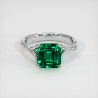 3.01 Ct. Emerald Ring, 18K White Gold 1