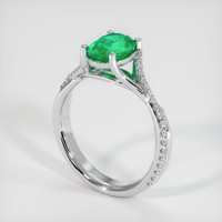 1.24 Ct. Emerald Ring, 18K White Gold 2