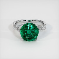 3.85 Ct. Emerald Ring, 18K White Gold 1