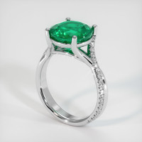 3.85 Ct. Emerald Ring, 18K White Gold 2