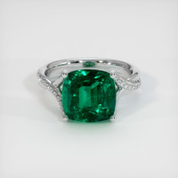 4.39 Ct. Emerald Ring, 18K White Gold 1