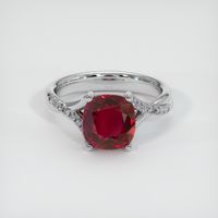 3.36 Ct. Ruby Ring, 18K White Gold 1