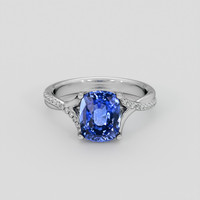 3.15 Ct. Blue Sapphire Ring, 18K White Gold 1