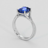 3.15 Ct. Blue Sapphire Ring, 18K White Gold 2