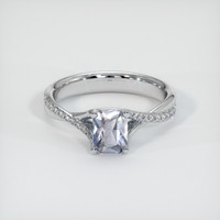 1.62 Ct. Grey Sapphire Ring, 18K White Gold 1