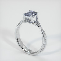 1.62 Ct. Grey Sapphire Ring, 18K White Gold 2