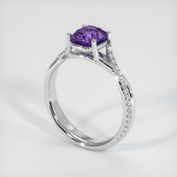 2.10 Ct. Purple Sapphire Ring, 18K White Gold 2