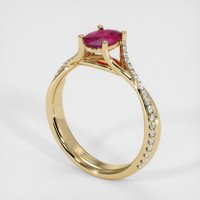 0.70 Ct. Ruby Ring, 14K Yellow Gold 2