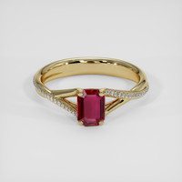 1.10 Ct. Ruby Ring, 14K Yellow Gold 1