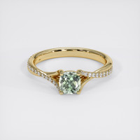 0.75 Ct. Green Sapphire Ring, 14K Yellow Gold 1