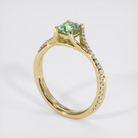 0.75 Ct. Green Sapphire Ring, 14K Yellow Gold 2