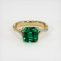 3.01 Ct. Emerald Ring, 18K Yellow Gold 1
