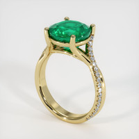 3.85 Ct. Emerald Ring, 18K Yellow Gold 2