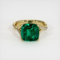 4.39 Ct. Emerald Ring, 18K Yellow Gold 1