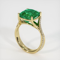 4.39 Ct. Emerald Ring, 18K Yellow Gold 2