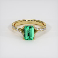 1.19 Ct. Emerald Ring, 18K Yellow Gold 1