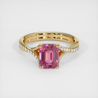 2.08 Ct. Pink Sapphire Ring, 18K Yellow Gold 1