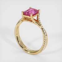 2.08 Ct. Pink Sapphire Ring, 18K Yellow Gold 2