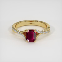 1.01 Ct. Ruby Ring, 18K Yellow Gold 1