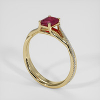 1.10 Ct. Ruby Ring, 18K Yellow Gold 2