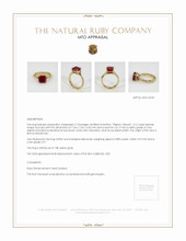 Ruby Ring 3.12 Ct., 18K Yellow Gold Appraisal