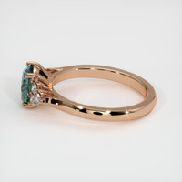 1.19 Ct. Greenish Blue Sapphire Ring, 14K Rose Gold 4