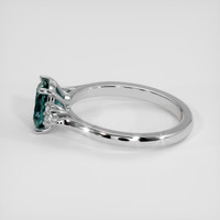 1.36 Ct. Bluish Green Sapphire Ring, 14K White Gold 4