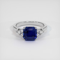 3.22 Ct. Blue Sapphire Ring, 18K White Gold 1