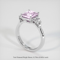 3.02 Ct. Pink Sapphire Ring, 18K White Gold 2