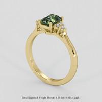 1.20 Ct. Yellowish Green Sapphire Ring, 10K Yellow Gold 2