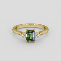 1.20 Ct. Yellowish Green Sapphire Ring, 14K Yellow Gold 1