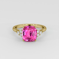 4.06 Ct. Pink Sapphire Ring, 14K Yellow Gold 1
