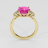 4.06 Ct. Pink Sapphire Ring, 18K Yellow Gold 3