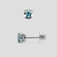 <span>1.00</span>&nbsp;<span class="tooltip-light">Ct.Tw.<span class="tooltiptext">Total Carat Weight</span></span> Greenish Blue Sapphire Earrings, Platinum 950 2