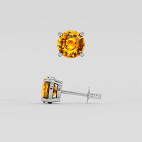 <span>2.52</span> <span class="tooltip-light">Ct.Tw.<span class="tooltiptext">Total Carat Weight</span></span> Orange Sapphire Earrings, Platinum 950 2
